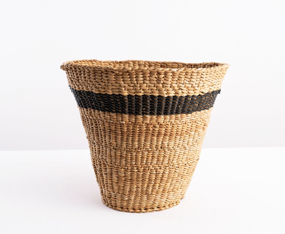 The Noir Strip Braided Basket